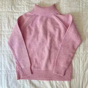 Vintage pink dollette romantic knit turtleneck Karen Scott small pastel